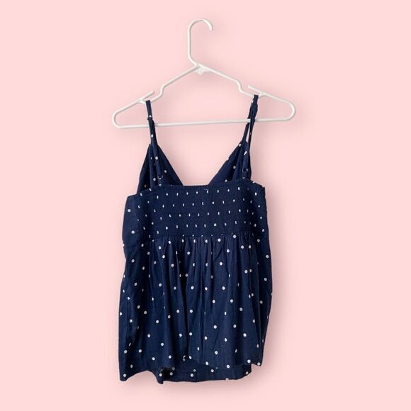 OLD NAVY Blue Polka Dot Spaghetti Strap Cami Top Size L Petite NWT - Picture 2 of 7